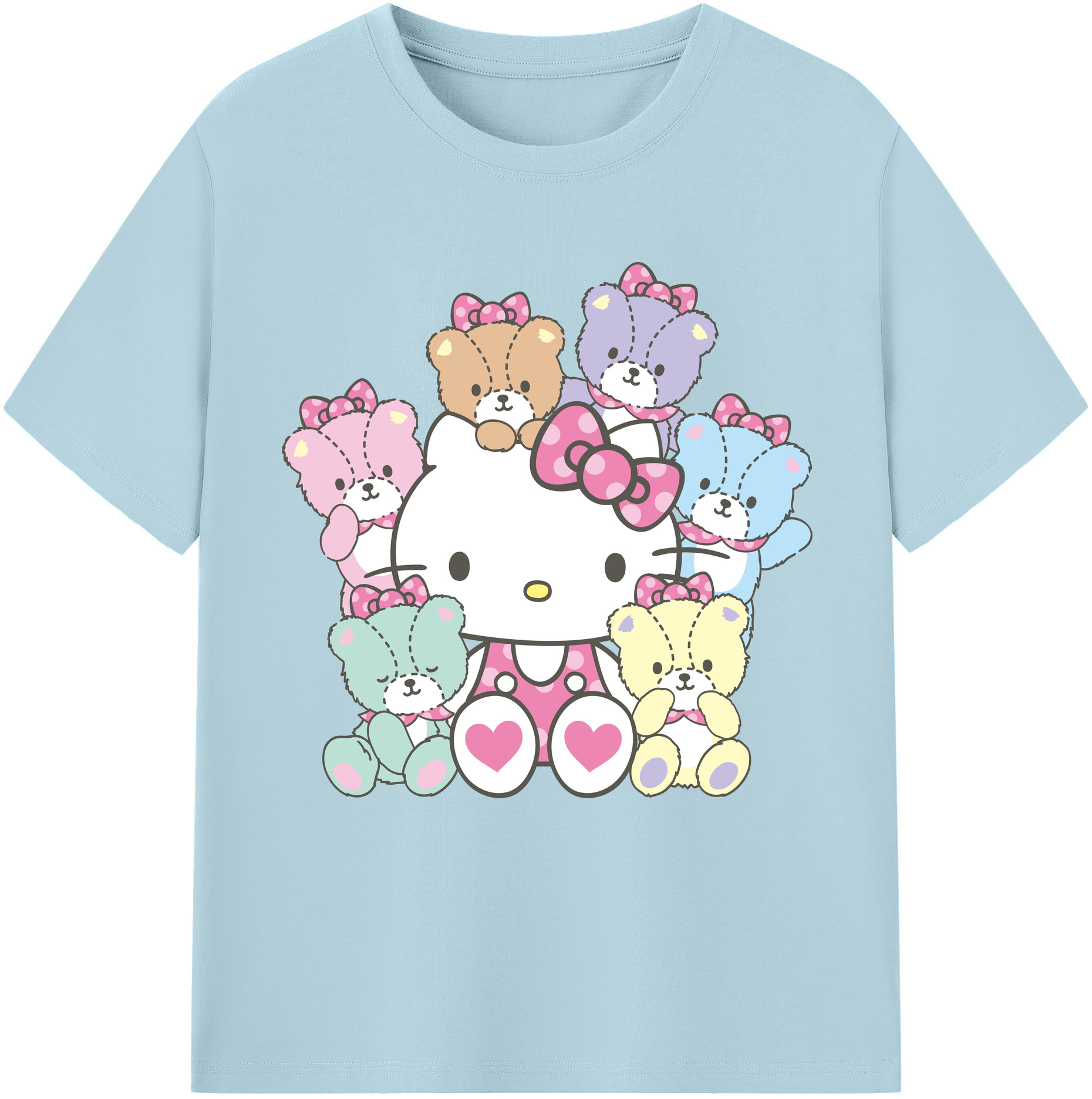 （画像用） Hello Kitty ハローキティ 綿100％半袖Tシャツ（フロントプリント）